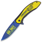 The pocket knife shown fully open
