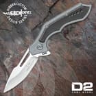 Hibben Hurricane D2 Pocket Knife - D2 Tool Steel Blade, CNC Machined, Ball Bearings, Black G10 Handle Scales