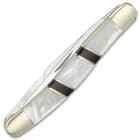 Kriegar Ascot Stockman Pocket Knife - Stainless Steel Blades, Genuine Mother Of Pearl Handle, Brass Liners, Nickel Silver Bolsters