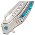 Mavrokniv Leviathan Pocket Knife - D2 Steel Blade, Aluminum Handle, CNC Finish, Ball Bearing Opening, Pocket Clip - Closed 4 1/2”