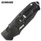 The Schrade Extreme Survival Tanto Automatic Pock Knife has a tip-up carry pocket clip