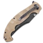 Scorching Sands Clip Point Pocket Knife - 3Cr13 Stonewashed Stainless Steel Blade, Textured G10 Handle, Pocket Clip With USMC Cut-Out