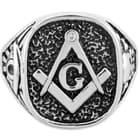 Masonic / Freemason Men's Stainless Steel Ring - Sizes 9-12