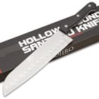 Kojiro Gen 4 Hollow Ground Santoku Knife - AISI-420 Surgical Stainless Steel Sheepsfoot Blade, Full-Tang, Ergonomic Handle - Length 12 1/12”