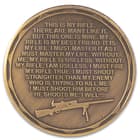 Sniper Challenge Coin - Antique Brass Finish, Crafted Of Metal Alloy, Detailed 3D Relief On Each Side - Dimension 1 5/8”