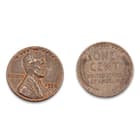 The “wheat penny” has two wheat stalks and the words “One Cent” on the obverse side of the coin and President Lincoln on the other side