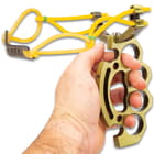 Knuckle Buster Sling Shot - Heavy-Duty Metal Construction, Strong Rubber Bands - Length 6 1/4”