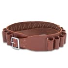 It has a premium leather construction that’s 3” wide with a metal buckle