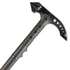 The handle is made of 2Cr13 cast stainless steel with black oxide finish and nylon fiber grip. 