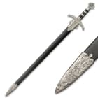 Robin Hood Sword of Locksley - Stainless Steel Display Sword - Ornate Hilt, Eagle Crossguard - Robin of Locksley, Earl of Huntington Blue Jewel Pommel - Matching Scabbard - Medieval Middle Ages - 29"