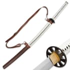 White Zombie Slayer Katana Sword And Leather Wrapped Scabbard