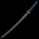 Shinwa Lazuli Handmade Katana / Samurai Sword - Exclusive Hand Forged Blue Damascus Steel - Genuine Ray Skin - Ornate Dragon Tsuba / Guard - Fully Functional, Battle Ready, Ninja Fierce
