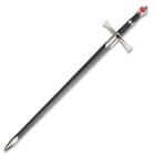 Templar Master Assassin Sword With Scabbard - Stainless Steel Blade, Metal Alloy and TPU Handle And Accents - 39”
