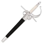Classic Medieval Rapier Dagger With Scabbard - High Carbon Steel Blade, Bone Handle
