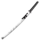 Cloud Dragon Katana With Scabbard - Stainless Steel Blade, Metal Alloy Tsuba, Cord-Wrapped Handle - Length 36 1/2”