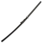 Shinwa colossal samurai sword 60 inches in overall length encased in black saya embellished with traditional sageo
