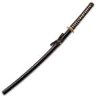 Shinwa Black Dragonfly Katana And Scabbard - Hand-Forged 1045 Carbon Steel Blade, Hardwood Handle, Genuine Rayskin - Length 39”