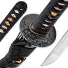 Musashi Bushin Sword - Hand-Forged, Water-Tempered 1095 Carbon Steel Blade, Genuine Rayskin Wrapped Handle - Length 41 1/2"