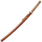 Sokojikara Dragon Wood Hand-Forged Katana - T10 High Carbon Steel Clay Tempered Blade, Genuine Ray Skin, Brass Tsuba And Pommel - Length 40 1/2”