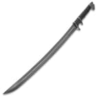 The wakizashi has a 20 3/8” Damascus steel blade
