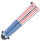A view of the American Flag handles