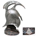 The Rivendell Elf Helm and display stand have Elven vine designs and “Rivendell Elf Helm” emblem with serial number. 