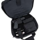 The pistol case shown in use