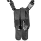 M48 OPS Universal Horizontal Shoulder Holster - Black - Fits Most Pistols / Handguns - Semiautomatic / Semi Auto, Revolvers, More - Double Mag Pouches - Padded Shoulder - Adjustable Harness