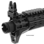 It uses a standard A2 front sight post and is interchangeable with other aftermarket posts with equivalent dimensions