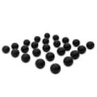 There are 25, 50-caliber hard rubber balls in the package