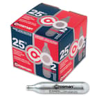 To power you up right out of the box, you’re getting a package of 25 single-use, 12-gram Crosman CO2 Powerlet Cartridges