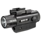 The green laser and 300-lumen flashlight combo lets you have the benefit of both and switch easily between them