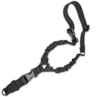One Point Bungee Rifle Sling With Steel Clip - Black