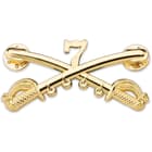 Gold Seventh Cavalry Crossed Saber Hat Pin