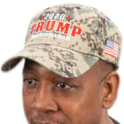Trump 2020 Digital Camouflage Cap - Hat, 100 Percent Cotton Construction, Embroidered Message, Adjustable Velcro Strap