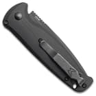 The Benchmade Black Composite Lite Automatic Knife has a sturdy pocket clip