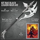 The handle shaft is black leather with spiked solid metal end. 