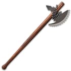 Bad Axe Bat With Chain - Weathered Stainless Steel Head, Metal Bike Chain, Wooden Baseball Bat Handle, Brass Pins - Length 29”