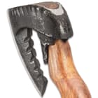 Timber Wolf Rough Beard Axe With Sheath - Rough-Forged Carbon Steel Head, Natural Wood Handle - Length 8”