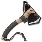 USMC Field Axe With Sheath - Stainless Steel Head, Stonewashed Coating, Paracord Wrapped ABS Handle - Length 11 1/4”