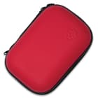 The rounded EVA case is secured with a sturdy zipper, and the supplies are neatly organized inside