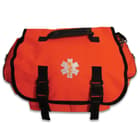 The bag can be carried by the strong nylon handle or the shoulder strap and is 19”× 10”× 10”, weighing in at 9 1/2 lbs