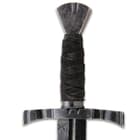 Battlecry Crecy War Dagger And Scabbard - 1065 High Carbon Steel Blade, Blued Patina, Certificate Of Authenticity - Length 15”