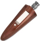Timber Wolf Rose's Thorn Dagger With Sheath - One-Piece Damascus Steel Construction, Grippy Handle - Length 9”