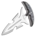 Timber Wolf Great White Push Dagger With Sheath - Stainless Steel Blade, Full Tang, Wooden Handle Scales - Length 8 3/4”