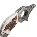 Timber Wolf Damascus Steel And Stag Horn Karambit Knife