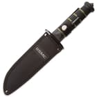 USMC Blackout Combat Fighter Fixed Blade Knife with Nylon Sheath