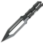 Black Ronin Tri-Edged Spear Head With Sheath - Stainless Steel Construction, Black Oxide Coating, Nylon Paracord Wrapping - Length 9”
