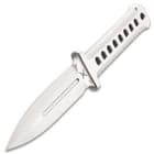 M48 OPS Combat Dagger With Sheath - CNC Machined D2 Tool Steel, Satin Finish, Perforated Handle - Length 8 3/4”