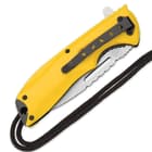 SOA Scout Assisted Opening Pocket Knife - Yellow with Black Paracord Wrapping